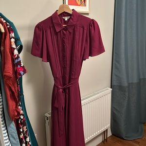 Fuchsia Button-Up Dress